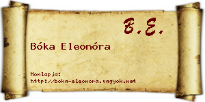Bóka Eleonóra névjegykártya